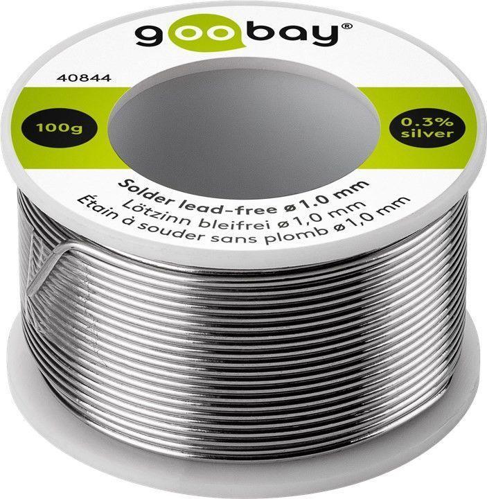 Goobay Solder lead-free  Ã¸ 1.0 mm  100 g - content  0.3 % silver  0.7 % copper  96.5 % tin  content of flux core  2 5 %  melting point 217Â° C