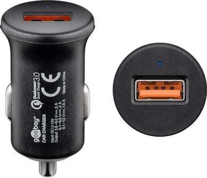 GOOBAY KFZ USB 1xUSB 2,4A (QC3.0) schwarz mini PL (45162)