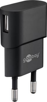 GOOBAY USB charger 1 A, black - with 1 USB port, slim design (44947)