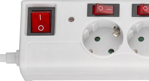 GOOBAY Six-way socket extension cable with switch 1.5 m, @FormatMultiValueswhite - individually switchable sockets, with childproofing and surge protection (72568)