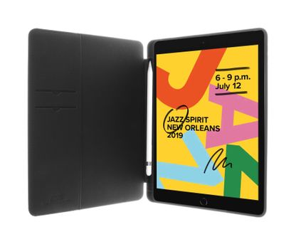 INSMAT Exclusive Flip Case - Vikbart fodral för surfplatta - polykarbonat,  gummihölje - svart - 10.2" - för Apple 10.2-inch iPad (7:e generation) (652-1241)