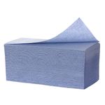 Håndklædeark,  neutral, 2-lags, W-fold, 43x24cm, 11,5 cm, blå, 100% nyfiber
