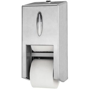 TORK Dispenser,  Tork T7, 14, 3x14, 9x32, 5cm,  grå, rustfrit stål, til 2 ruller toiletpapir *Denne vare tages ikke retur* (900010)