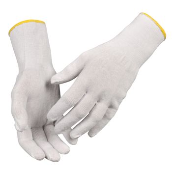 ABENA Strikket handske, ABENA, 7, hvid, bomuld, tricot, latexfri elastik, inderhandske (28173403*12)