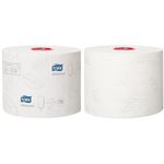 Toiletpapir,  Tork T6 Advanced, 2-lags, 100m x 9,9cm, Ø13,1cm, hvid, blandingsfibre