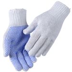 Tekstil handske, ABENA, 11, hvid, bomuld/ polyester/ PVC,  med knopper