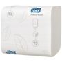 TORK Toiletpapir i ark, Tork T3 Advanced, 2-lags, 22x9,5cm, hvid, papir, 100% genbrugspapir