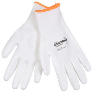 ABENA Fingerdyppet PU handske, Abena Clean Flex, 9, hvid, polyester/ PA,  ribkant (389003*12)