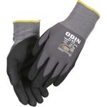 Fingerdyppet nitrilhandske,  ODIN Flex, 7, grå, nitril/ polyester,  lycra overhånd