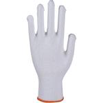 Tekstil handske, ABENA, 8, hvid, bomuld, med knopper