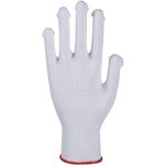 Tekstil handske, ABENA, 7, hvid, bomuld, med knopper