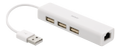 DELTACO USB 2.0 netværksadapter med USB-hub