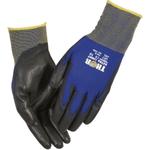 Fingerdyppet PU handske, THOR Extra Light, 8, blå, polyester/ PA,  ribkant