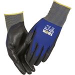 Fingerdyppet PU handske, THOR Extra Light, 11, blå, polyester/ PA,  ribkant