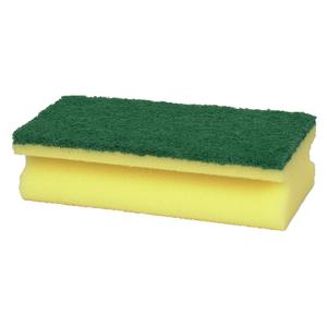 _ Skuresvamp,  14x7x4, 2cm,  grøn, nylon/ polyester/ polyether,  grov skureeffekt (497405*10)