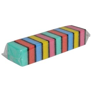 Abena Skuresvamp,  9x6x3cm, flerfarvet,  nylon/ polyester/ polyether,  grov skureeffekt (498203*10)