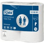 Toiletpapir,  Tork T4 Advanced, 2-lags, 68,3m x 9,9cm, Ø12cm, hvid, 100% genbrugspapir