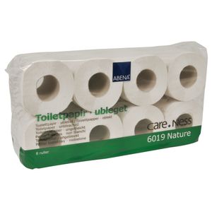 Abena Toiletpapir,  ABENA Care-Ness Nature, 2-lags, 31,25m x 9,6cm, Ø11,5cm, hvid, 100% genbrugspapir (601903*56)
