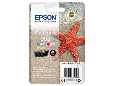 EPSON 603 Multipack - 3-pack - yellow cyan magenta - original - ink cartridge - Blækpatron Cyan (C13T03U54010)
