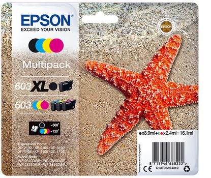 EPSON Multipack 4-colours 603 XL Black/ Std. CMY (C13T03A94010)