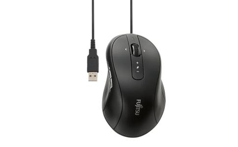 FUJITSU MOUSE M520 BLACK optical mouse with 3 keys, black, 1000 dpi, USB cable 1,8m, white box (S26381-K467-L100)