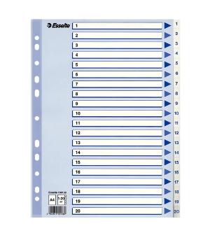 ESSELTE Register Non-Stop A4/1-20 rubrikblad vit (100138*10)