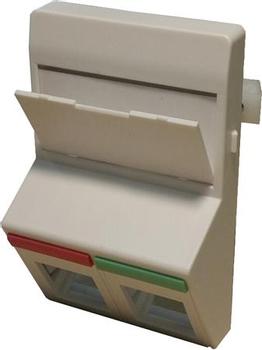 SOLAR PLUS Dataudtag,  skrå - 1½ modul Type F, for 2 stk. Solar plus keystone konnektor,  farve: lysegrå (RLP2061-127)