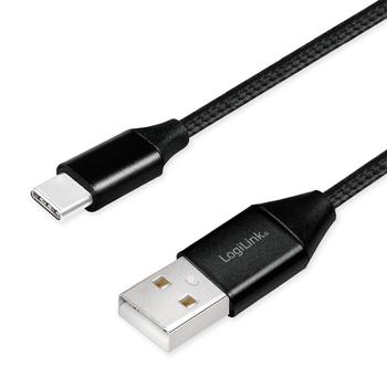 LOGILINK - USB 2.0 Cable USB-A male to USB-C male, 0.3m (CU0139)