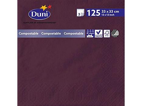 DUNI Tissue servietter 33x33cm plum 125stk (165524*8)
