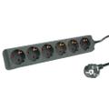 ROLINE Power Strip, 6x, black, 1.5m