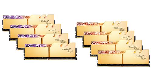 G.SKILL Trident Z Royal 128GB (8-KIT) DDR4 3200MHz CL14 Gold RGB (F4-3200C14Q2-128GTRG)