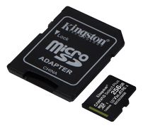 KINGSTON Canvas Select Plus - Flash memory card (microSDXC to SD adapter included) - 256 GB - A1 / Video Class V30 / UHS Class 3 / Class10 - microSDXC UHS-I (SDCS2/256GB)