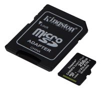 KINGSTON 256Gb Canvselect Plus Microsdxc, 100R + Adp