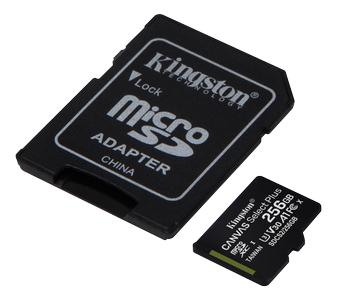 KINGSTON Canvas Select Plus microSD/ SD-card - 100/85MB - 256GB (SDCS2/256GB)