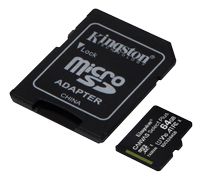 KINGSTON Canvas Select Plus - Flash memory card (microSDXC to SD adapter included) - 64 GB - A1 / Video Class V10 / UHS Class 1 / Class10 - microSDXC UHS-I (SDCS2/64GB)