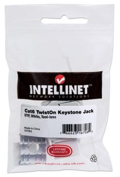 INTELLINET Toolless Cat6 Keystone Jack UTP RJ45 white (167062)