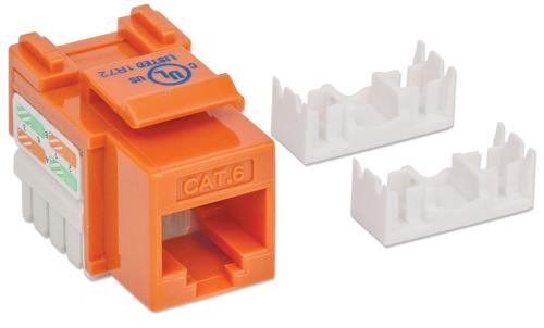 INTELLINET Keystone Jack Cat6 UTP RJ45 punch-down orange (210775)