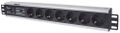 INTELLINET 19" 1.5U Rackmount 7-Way Power Strip - With Surge, Protection,  3 m Power Cord (714006)