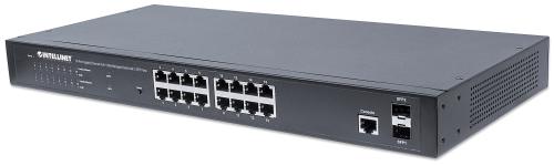 INTELLINET Gigabit Switch 16x 10/ 100/ 1000 Mbps RJ45 PoE/PoE+ 220W 2x SFP managed (561341)