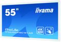 IIYAMA Kosketusnäyttö,  kapasitiivinen - 55inch PCAP WHITE Anti-glare Bezel Free 15-Points Touch Screen, 3840x2160 (4K), (TF5538UHSC-W2AG)