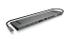 ICY BOX USB-C Docking, 3xVideo ut PD100W, 3x2K output, USB-A, HDMI, VGA, LAN, MicroSD
