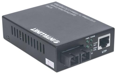 INTELLINET Media converter 10/ 100/ 1000Base-T (RJ45) / 1000Base-LX (SM SC) 20km (507349)
