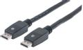 MANHATTAN DisplayPort 1.1 to DisplayPort 1.1 Cable, 4K@60Hz, 10m, Male to Male, With Latches, Fully Shielded, Black, Lifetime Warranty, Polybag DisplayPort kabel 10m