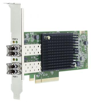 Lenovo Emulex LPe35002 32Gb 2-port PCIe Fibre Channel Adapter - vertbussadapter - PCIe 4.0 x8 - 32Gb Fibre Channel Gen 7 (Short Wave) x 2 (4XC7A08251)