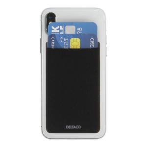 DELTACO Adhesive card holder, RFID blocking, 3M adhesive, black (MCASE-CH002)