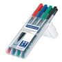 STAEDTLER Lumocolor OHP Pen Permanent Fine 0.6mm Line Assorted Colours (Pack 4) 318WP4 (318 WP4)