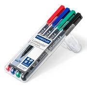 STAEDTLER Lumocolor OHP Pen Permanent Medium 0.8mm Line Assorted Colours (Pack 4) - 317WP4