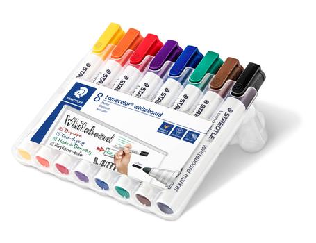 STAEDTLER Lumocolor Whiteboard Marker Bullet Tip 2mm Line Assorted Colours (Pack 8) - 351WP8 (351 WP8)