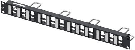 COMMSCOPE Patchpanel M-serie 19" 1HE, til 24 porte Systimax UTP, leveres uden konnektor,  farve: sort (760207274)