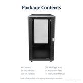 StarTech 22U Server Rack Cabinet with secure locking door - 4 Post Adjustable Depth (5.5" to 28.7") - 1768 lb capacity - 19 inch Portable Network Equipment Enclosure on wheels/ casters (RK2236BKF) - rack - 22U (RK2236BKF)